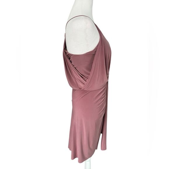 Misa Los Angeles Domino Dress Short Racerback Pink Cocktail Stretch Draped XS - Picture 9 of 16